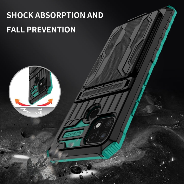 For OPPO Realme C21 Kickstand Armor Card Wallet Phone Case