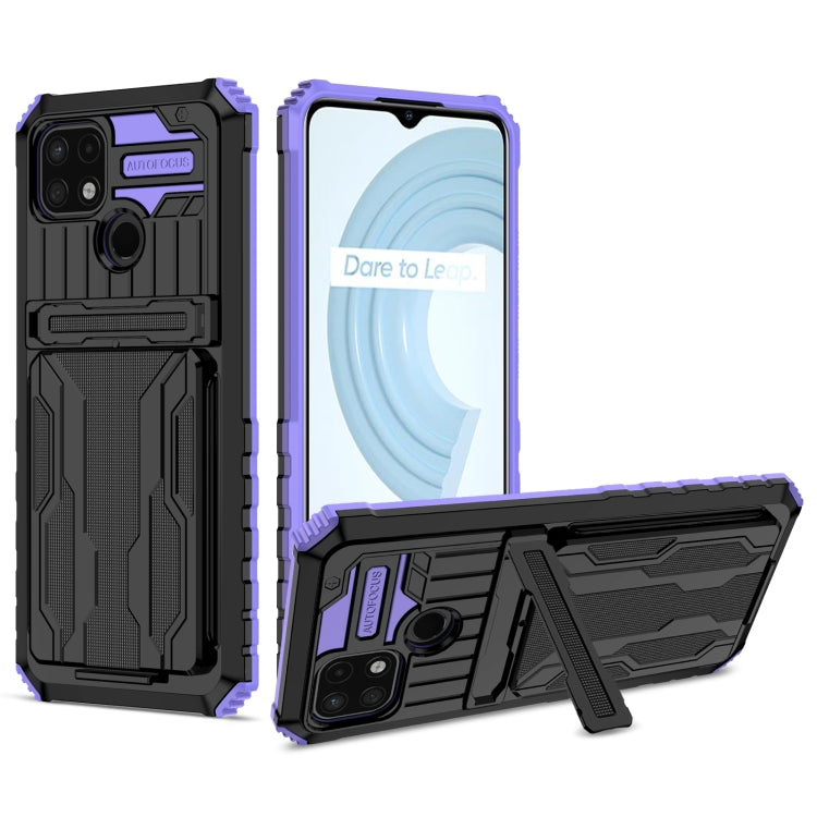 For OPPO Realme C21 Kickstand Armor Card Wallet Phone Case