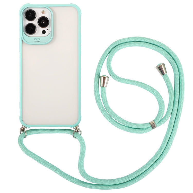 For iPhone 13 mini Macaron Color Phone Case with Lanyard