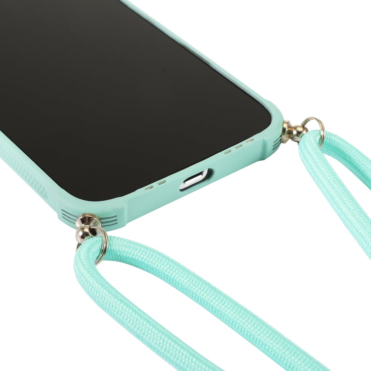 For iPhone 13 mini Macaron Color Phone Case with Lanyard
