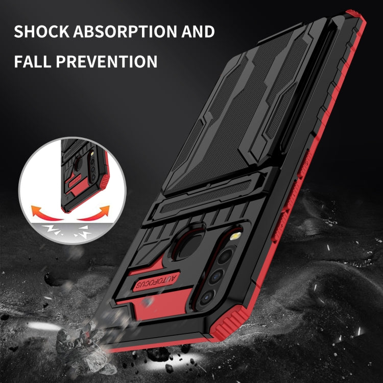 For vivo Y17 Armor Card PC + TPU Shockproof Phone Case with Card Slot & Invisible Holder