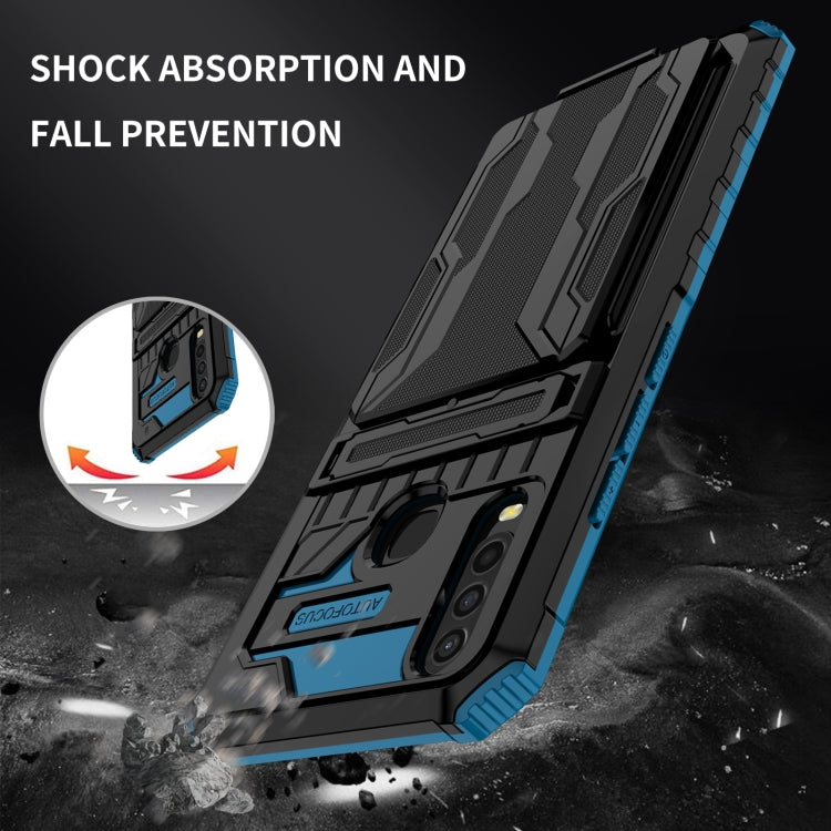 For vivo Y17 Armor Card PC + TPU Shockproof Phone Case with Card Slot & Invisible Holder