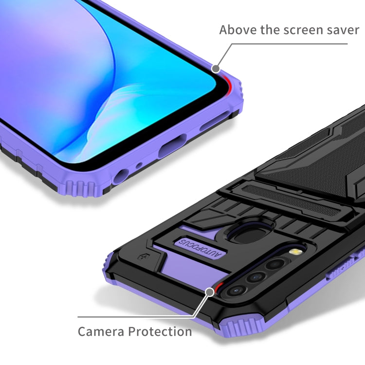 For vivo Y17 Armor Card PC + TPU Shockproof Phone Case with Card Slot & Invisible Holder