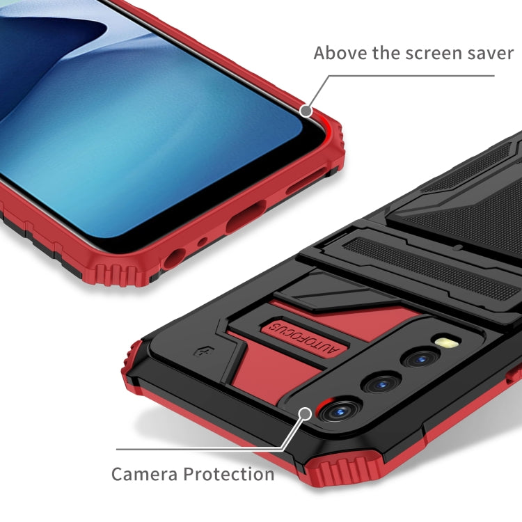 For vivo Y20 Armor Card PC + TPU Shockproof Phone Case with Card Slot & Invisible Holder