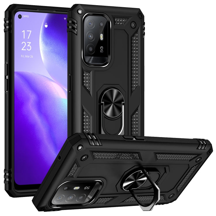 For OPPO Reno5 Z Shockproof TPU + PC Phone Protective Case with 360 Degree Rotating Holder