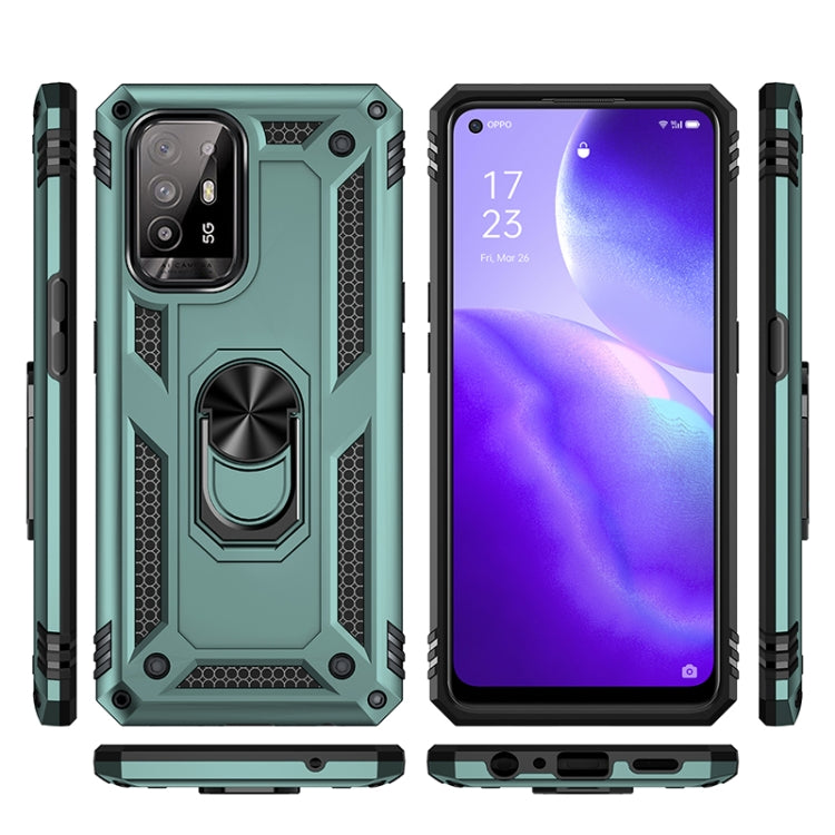 For OPPO Reno5 Z Shockproof TPU + PC Phone Protective Case with 360 Degree Rotating Holder