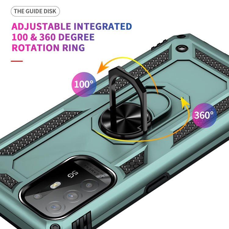 For OPPO Reno5 Z Shockproof TPU + PC Phone Protective Case with 360 Degree Rotating Holder