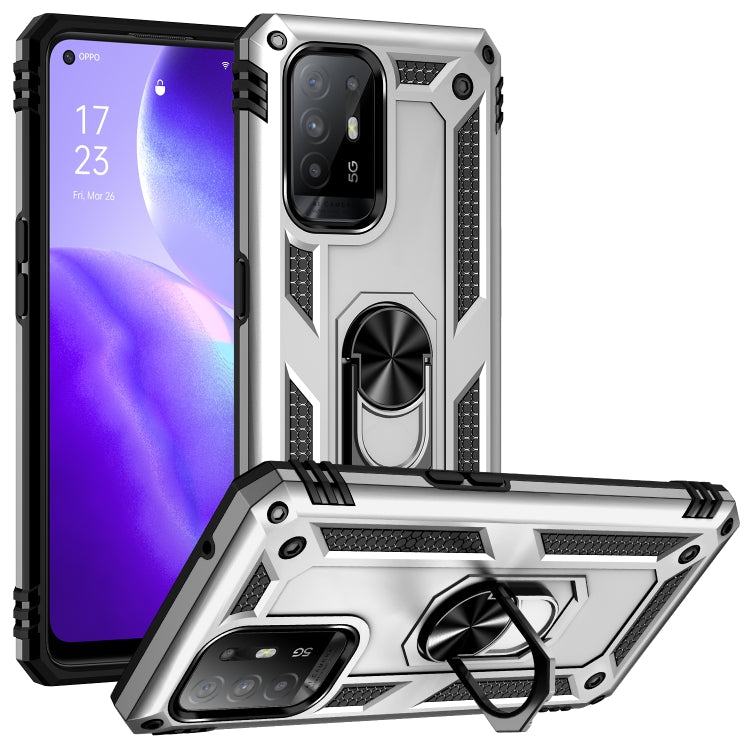 For OPPO Reno5 Z Shockproof TPU + PC Phone Protective Case with 360 Degree Rotating Holder