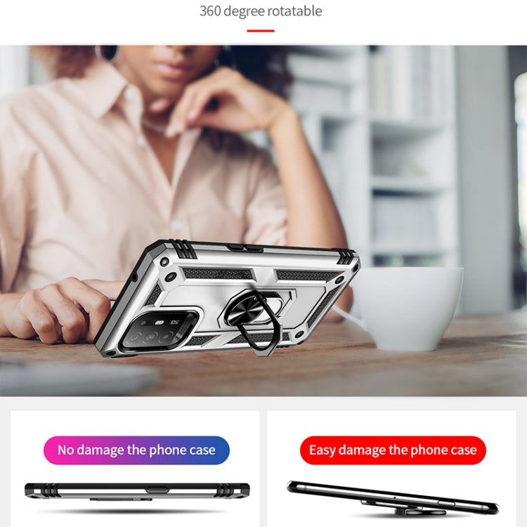 For OPPO Reno5 Z Shockproof TPU + PC Phone Protective Case with 360 Degree Rotating Holder