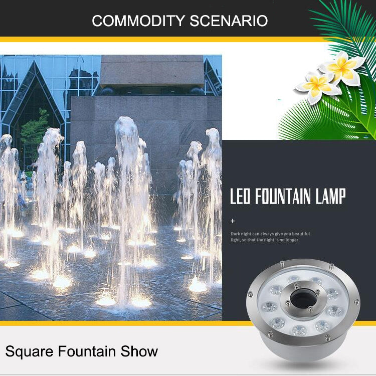 9W Landscape Ring LED Stainless Steel Underwater Fountain Light
