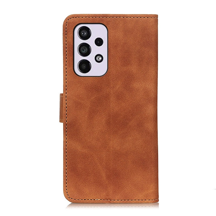 For Samsung Galaxy A33 5G KHAZNEH Retro Texture PU + TPU Horizontal Flip Leather Phone Case with Holder & Card Slots & Wallet