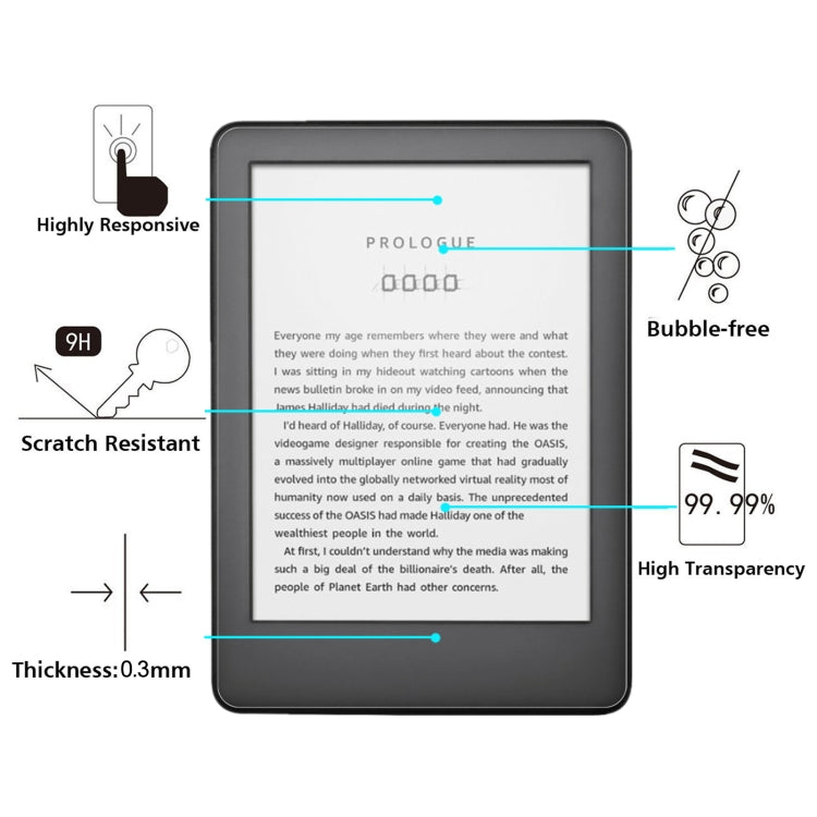 9H 2.5D Explosion-proof Tempered Tablet Glass Film For Amazon Kindle 2019