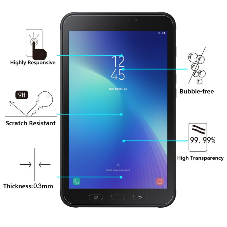 9H 2.5D Explosion-proof Tempered Tablet Glass Film For Samsung Galaxy Tab Active 2