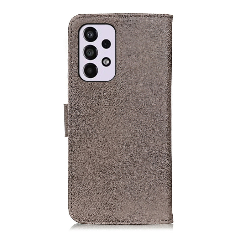 For Samsung Galaxy A33 5G KHAZNEH Cowhide Texture Horizontal Flip Leather Phone Case with Holder & Card Slots & Wallet
