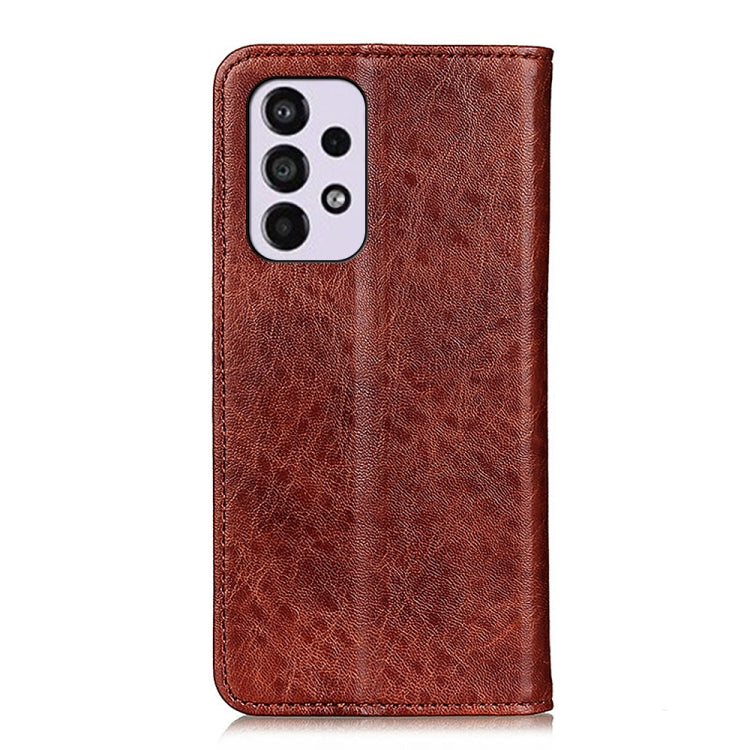 For Samsung Galaxy A33 5G Magnetic Crazy Horse Texture Horizontal Flip Leather Phone Case with Holder & Card Slots & Wallet