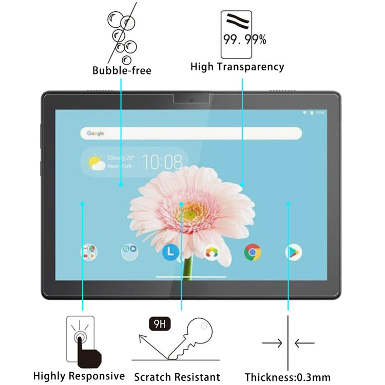 2 PCS 9H 2.5D Explosion-proof Tempered Tablet Glass Film For Lenovo Tab M10 FHD REL