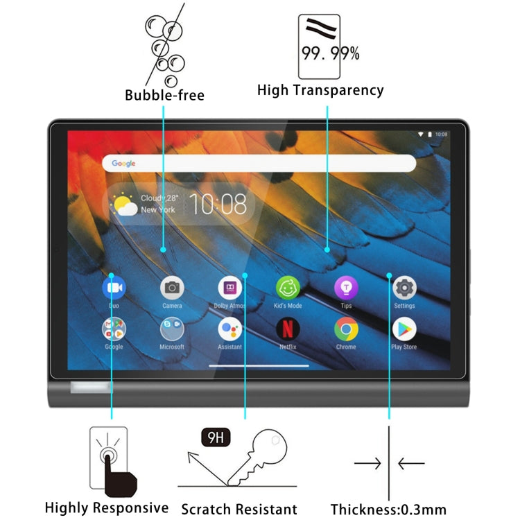 2 PCS 9H 2.5D Explosion-proof Tempered Tablet Glass Film For Lenovo Yoga Smart Tab