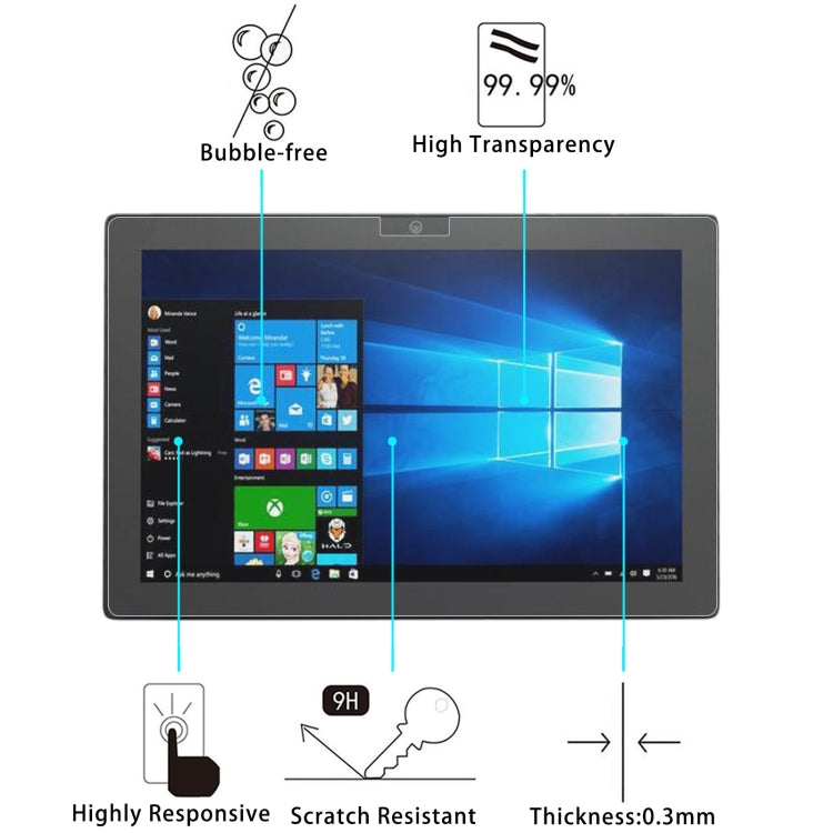2 PCS 9H 2.5D Explosion-proof Tempered Tablet Glass Film For Lenovo ideaPad MIIX 510