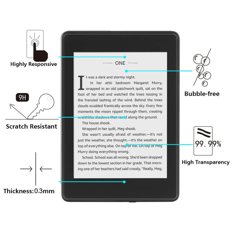 2 PCS 9H 2.5D Explosion-proof Tempered Tablet Glass Film For Amazon Kindle Paperwhite 4 2018