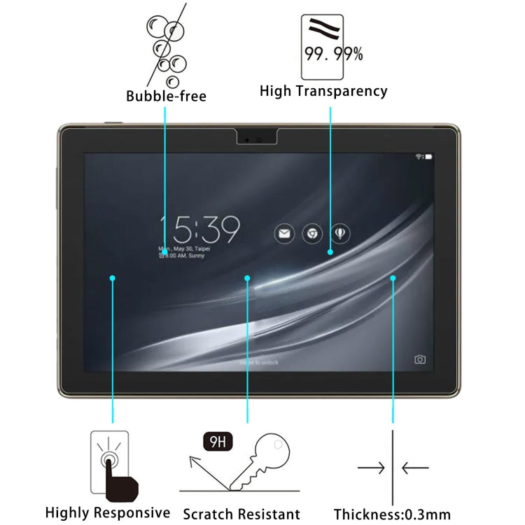 2 PCS 9H 2.5D Explosion-proof Tempered Tablet Glass Film For Asus ZenPad 10 Z301MFL