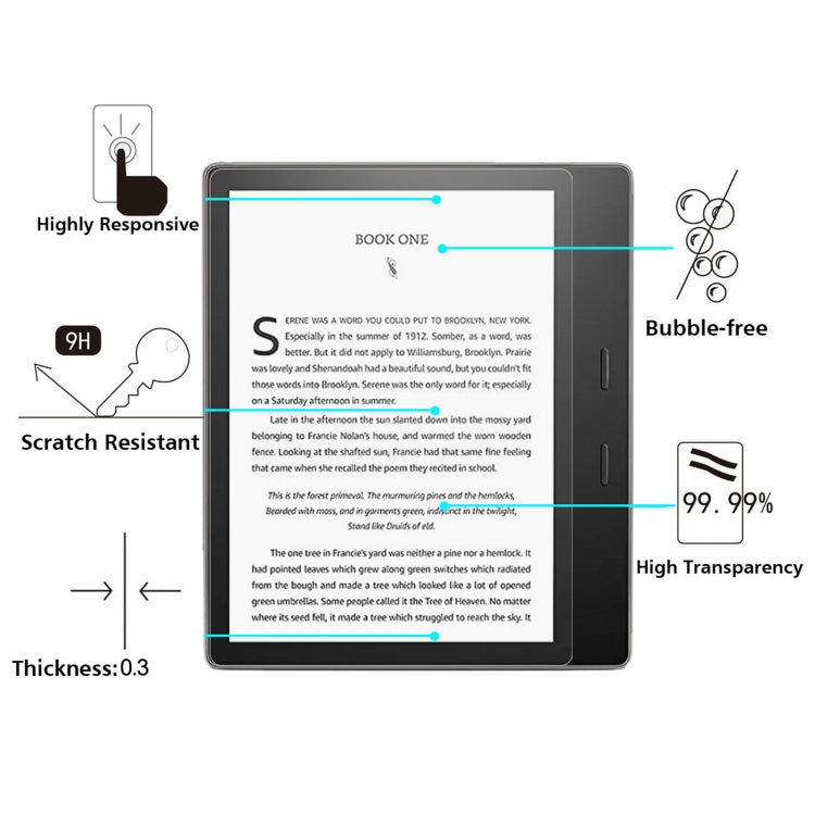 2 PCS 9H 2.5D Explosion-proof Tempered Tablet Glass Film For Amazon Kindle Oasis 2017