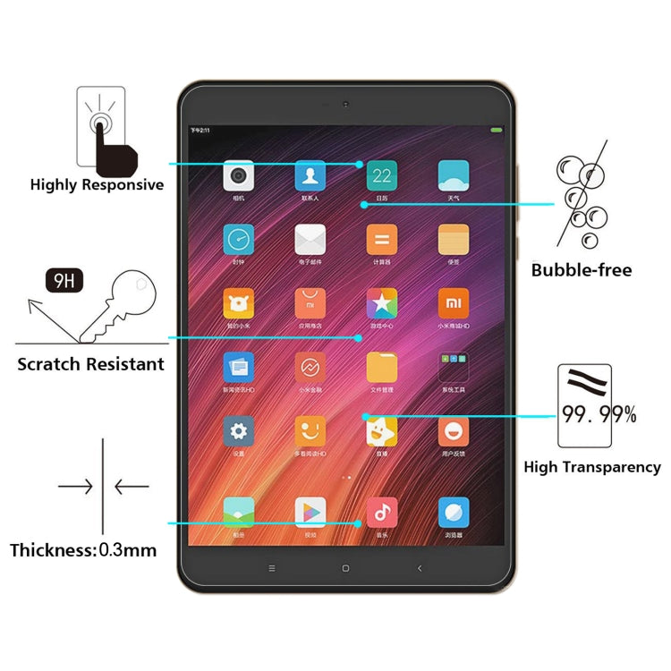 2 PCS 9H 2.5D Explosion-proof Tempered Tablet Glass Film For Xiaomi Mi Pad 3