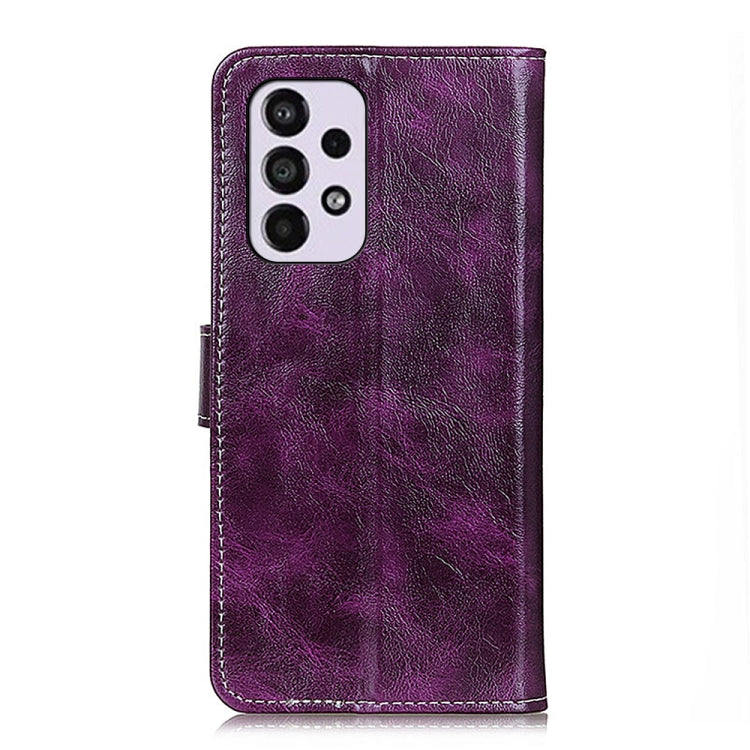 For Samsung Galaxy A33 5G Retro Crazy Horse Texture Horizontal Flip Leather Phone Case with Holder & Card Slots & Photo Frame & Wallet
