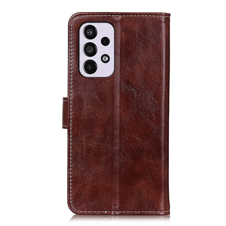 For Samsung Galaxy A33 5G Retro Crazy Horse Texture Horizontal Flip Leather Phone Case with Holder & Card Slots & Photo Frame & Wallet