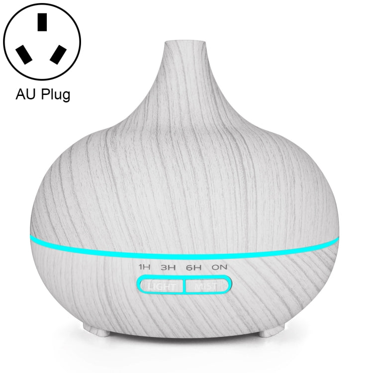 400ml Wood Texture Fragrance Machine Pointed Mouth Humidifier Automatic Alcohol Sprayer with Colorful LED Light, Plug Specification:AU Plug