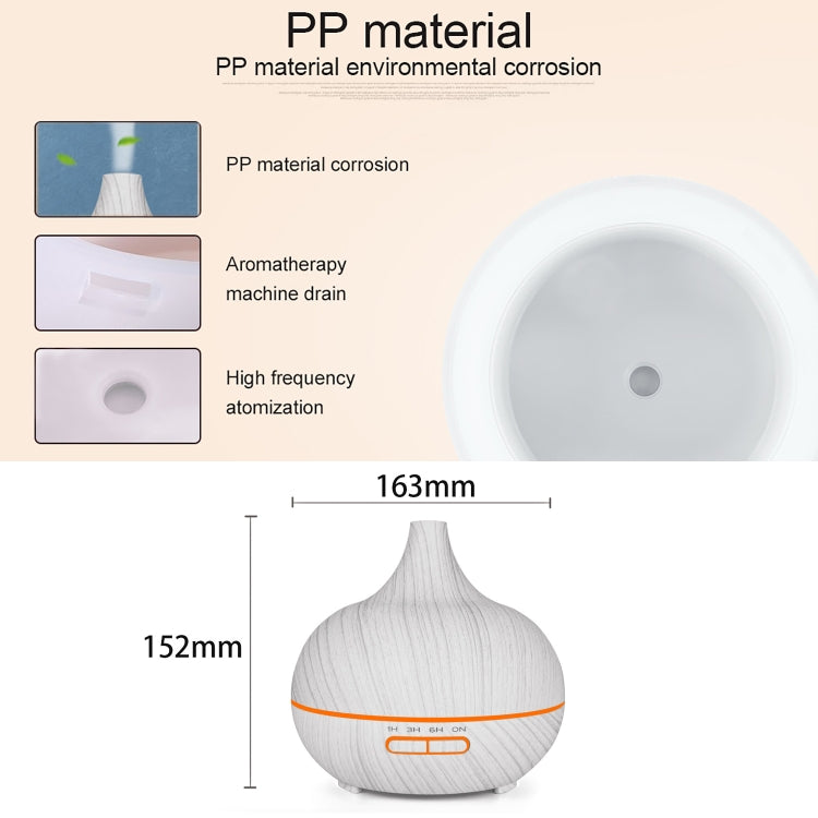 400ml Wood Texture Fragrance Machine Pointed Mouth Humidifier Automatic Alcohol Sprayer with Colorful LED Light, Plug Specification:AU Plug