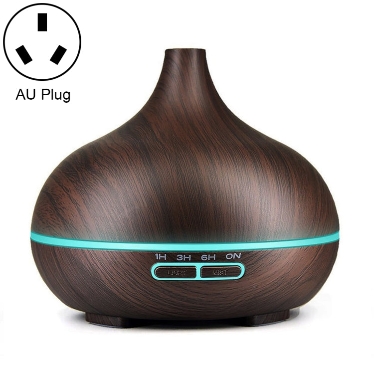 400ml Wood Texture Fragrance Machine Pointed Mouth Humidifier Automatic Alcohol Sprayer with Colorful LED Light, Plug Specification:AU Plug