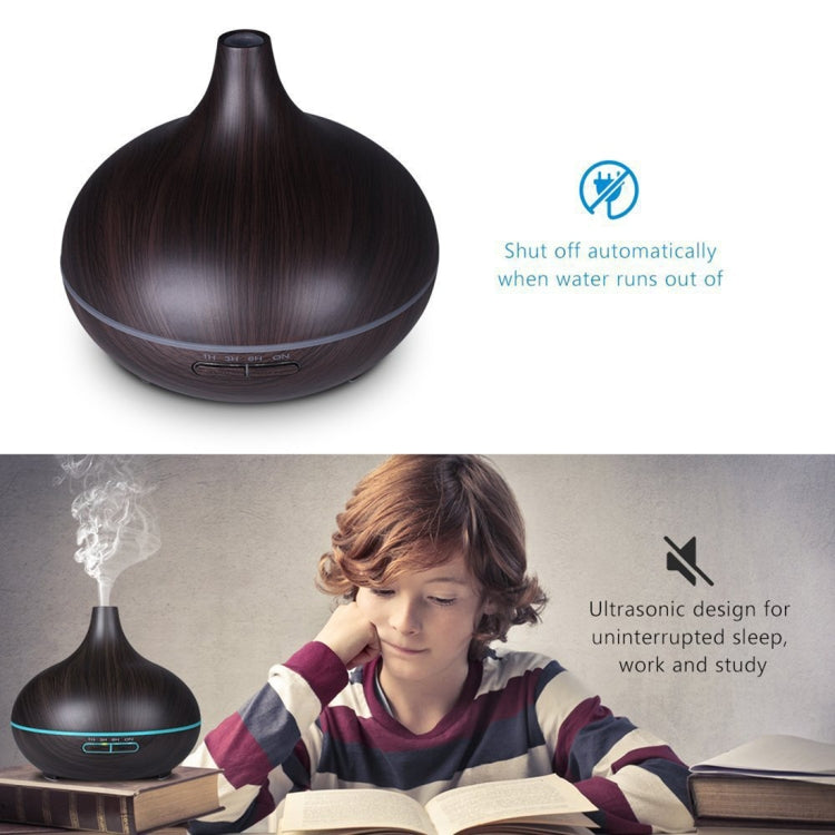 400ml Wood Texture Fragrance Machine Pointed Mouth Humidifier Automatic Alcohol Sprayer with Colorful LED Light, Plug Specification:AU Plug