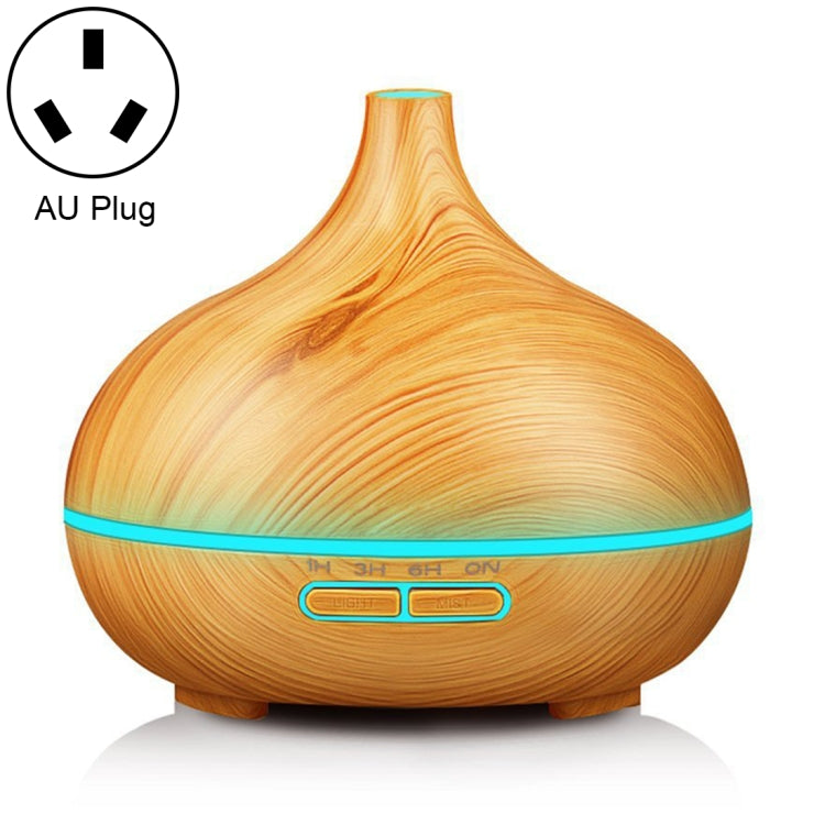 400ml Wood Texture Fragrance Machine Pointed Mouth Humidifier Automatic Alcohol Sprayer with Colorful LED Light, Plug Specification:AU Plug