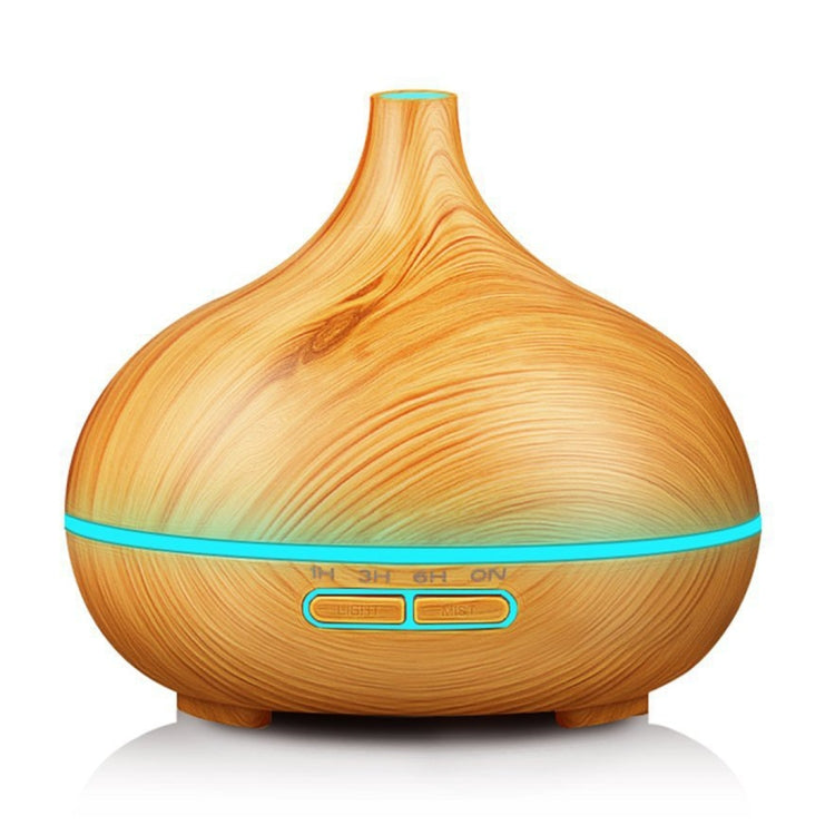 USB 400ml Wood Texture Fragrance Machine Pointed Mouth Humidifier Automatic Alcohol Sprayer with Colorful LED Light