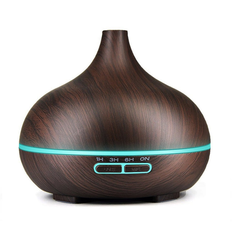 USB 400ml Wood Texture Fragrance Machine Pointed Mouth Humidifier Automatic Alcohol Sprayer with Colorful LED Light & Remote Control