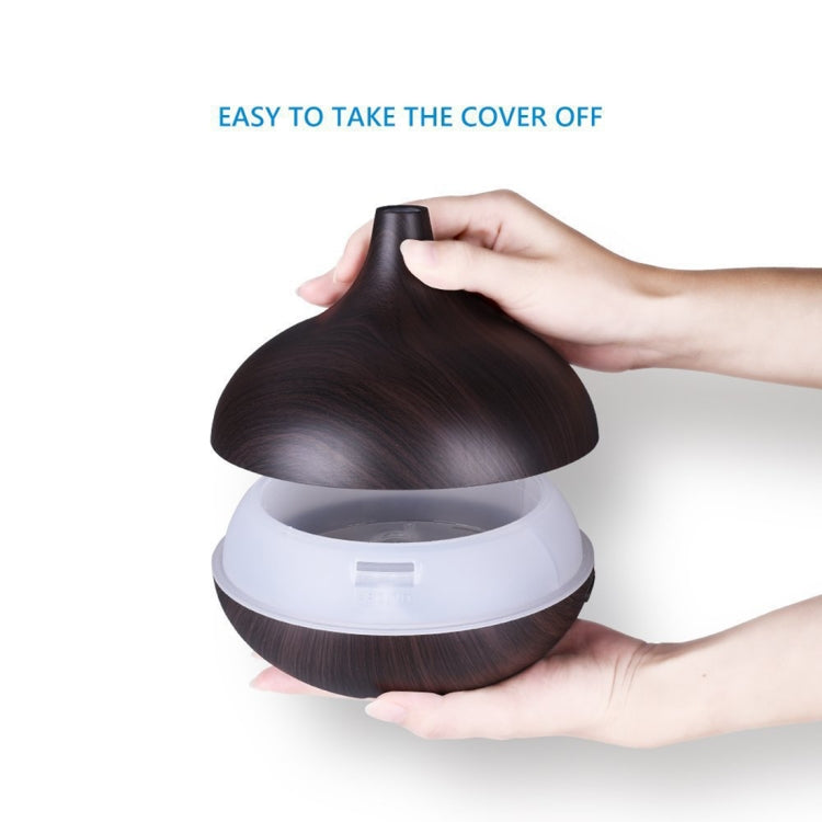 USB 400ml Wood Texture Fragrance Machine Pointed Mouth Humidifier Automatic Alcohol Sprayer with Colorful LED Light & Remote Control
