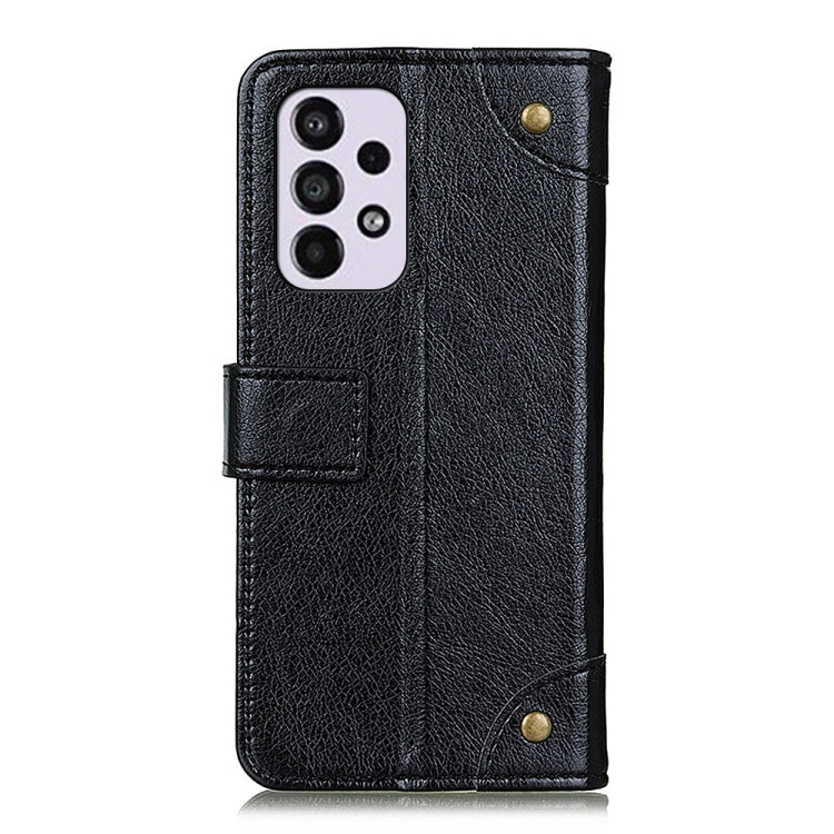 For Samsung Galaxy A33 5G Copper Buckle Nappa Texture Horizontal Flip Leather Phone Case with Holder & Card Slots & Wallet