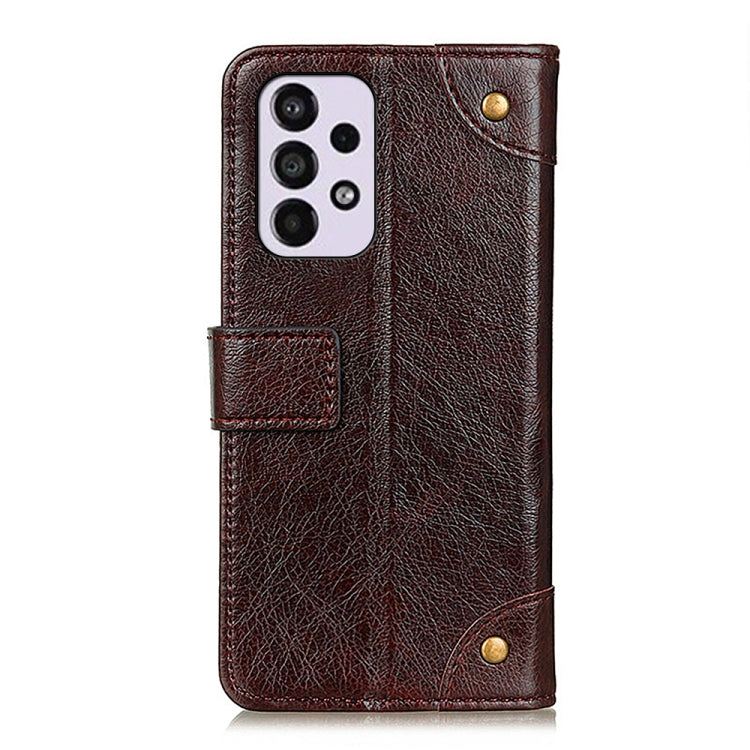 For Samsung Galaxy A33 5G Copper Buckle Nappa Texture Horizontal Flip Leather Phone Case with Holder & Card Slots & Wallet