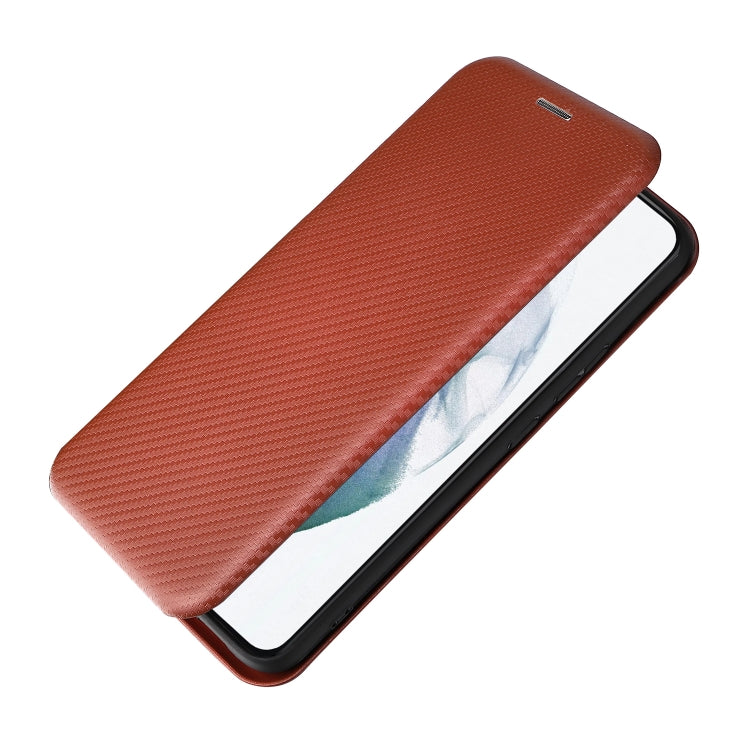 For Samsung Galaxy S22 Carbon Fiber Texture Horizontal Flip Leather Phone Case
