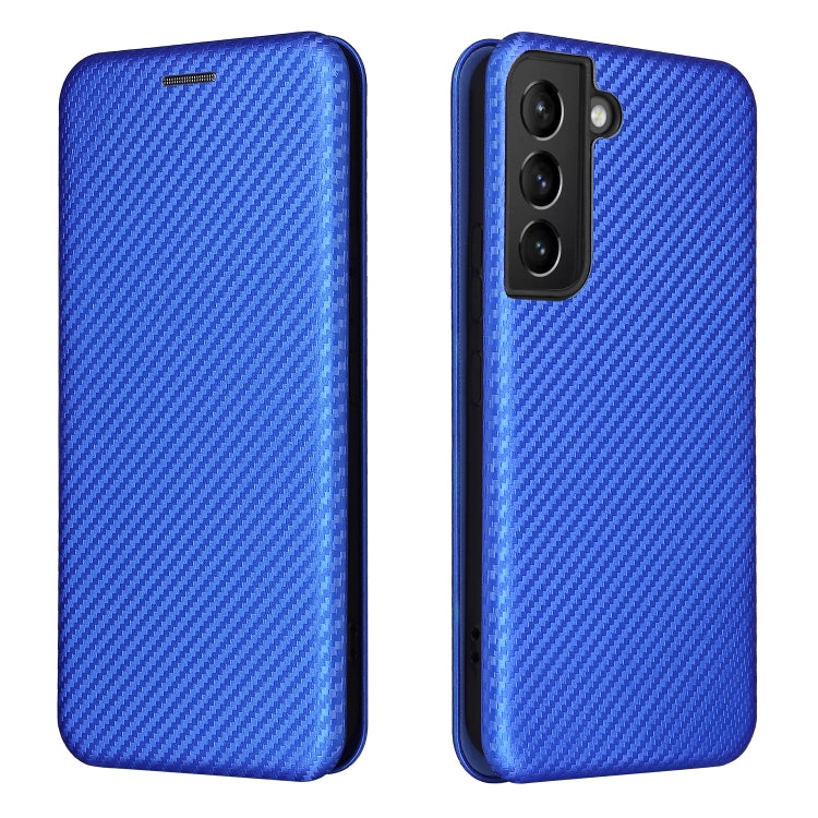 For Samsung Galaxy S22 Carbon Fiber Texture Horizontal Flip Leather Phone Case