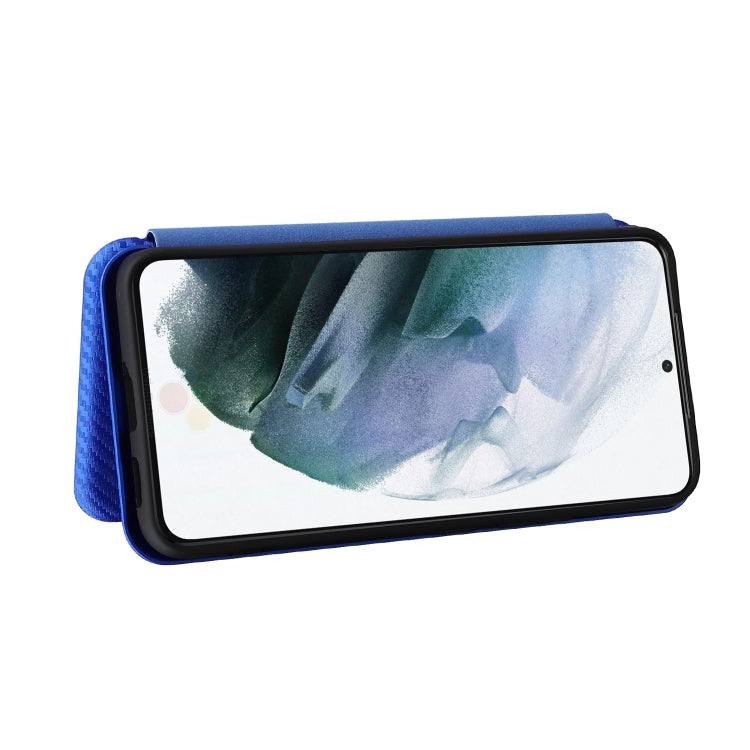 For Samsung Galaxy S22 Carbon Fiber Texture Horizontal Flip Leather Phone Case