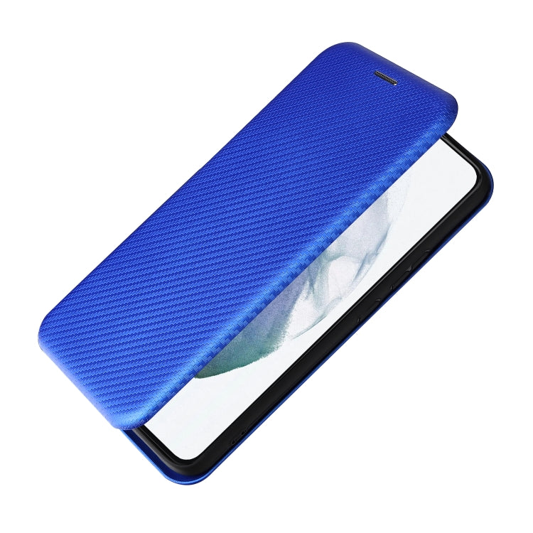 For Samsung Galaxy S22 Carbon Fiber Texture Horizontal Flip Leather Phone Case