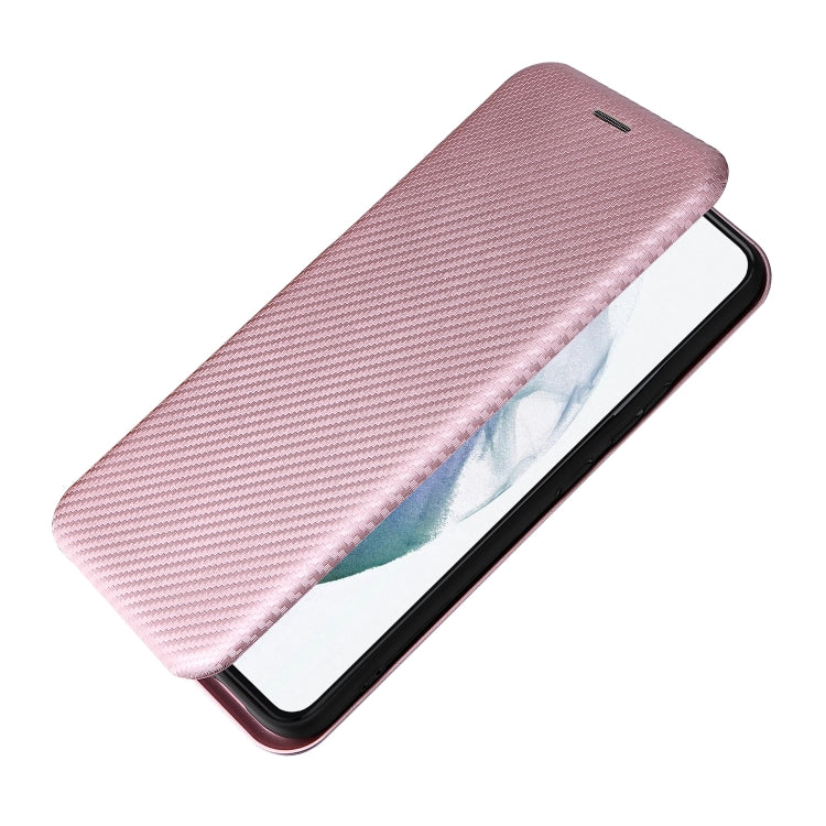 For Samsung Galaxy S22 Carbon Fiber Texture Horizontal Flip Leather Phone Case
