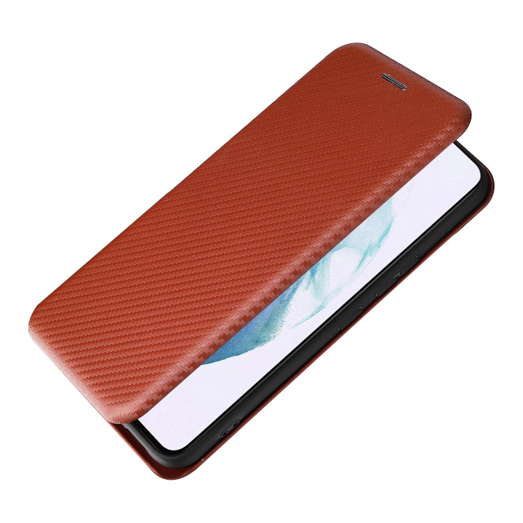 For Samsung Galaxy S22+ Carbon Fiber Texture Horizontal Flip Leather Phone Case