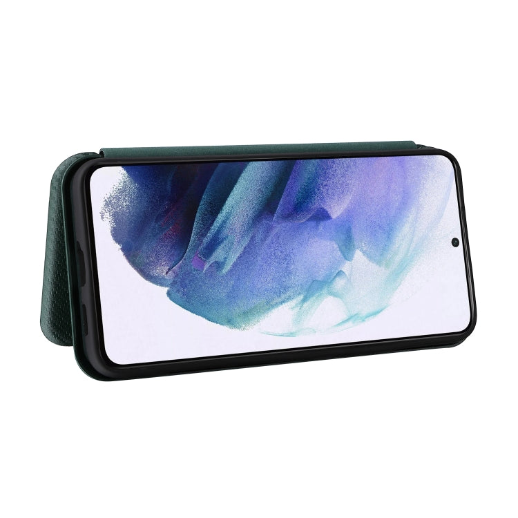 For Samsung Galaxy S22+ Carbon Fiber Texture Horizontal Flip Leather Phone Case