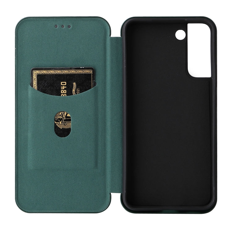 For Samsung Galaxy S22+ Carbon Fiber Texture Horizontal Flip Leather Phone Case
