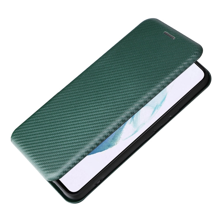 For Samsung Galaxy S22+ Carbon Fiber Texture Horizontal Flip Leather Phone Case