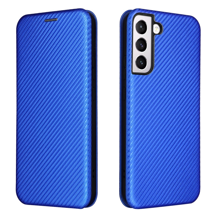 For Samsung Galaxy S22+ Carbon Fiber Texture Horizontal Flip Leather Phone Case