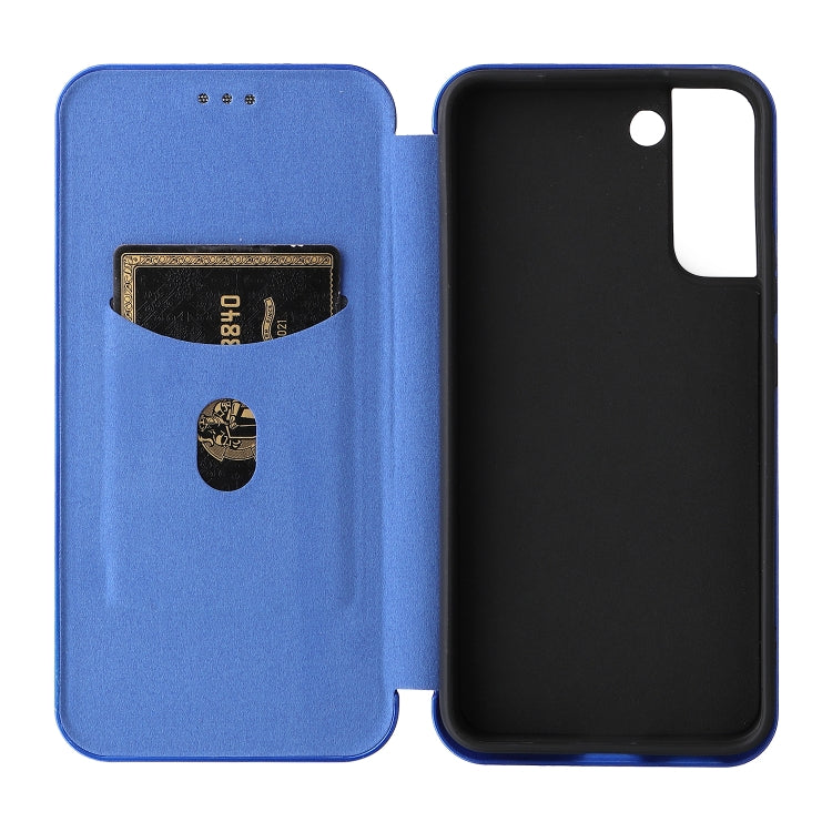 For Samsung Galaxy S22+ Carbon Fiber Texture Horizontal Flip Leather Phone Case