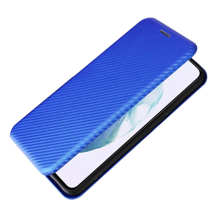 For Samsung Galaxy S22+ Carbon Fiber Texture Horizontal Flip Leather Phone Case